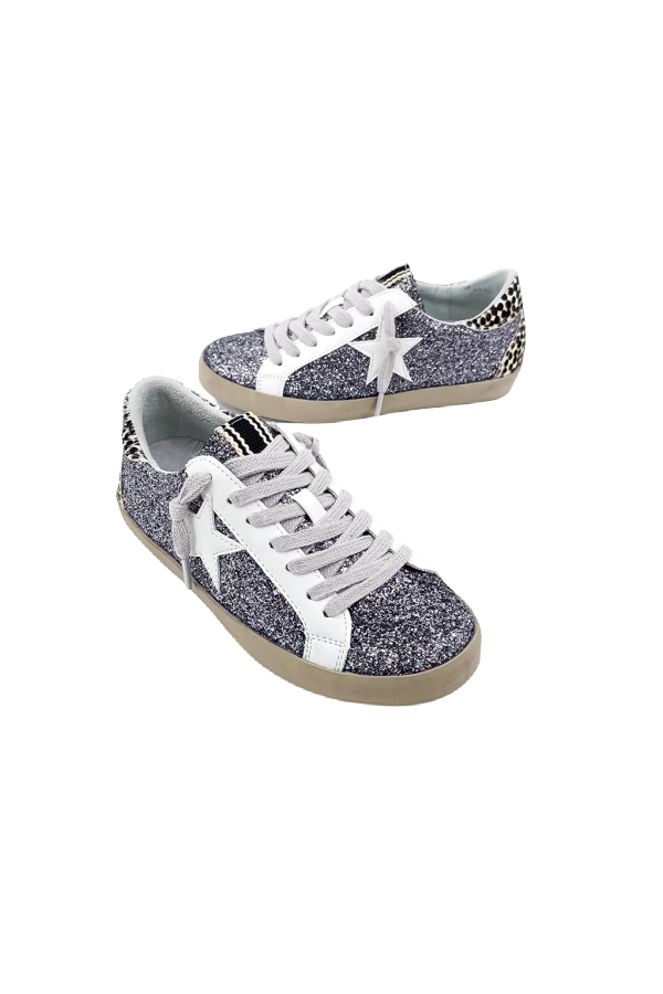 Paula Pewter Glitter Sneaker