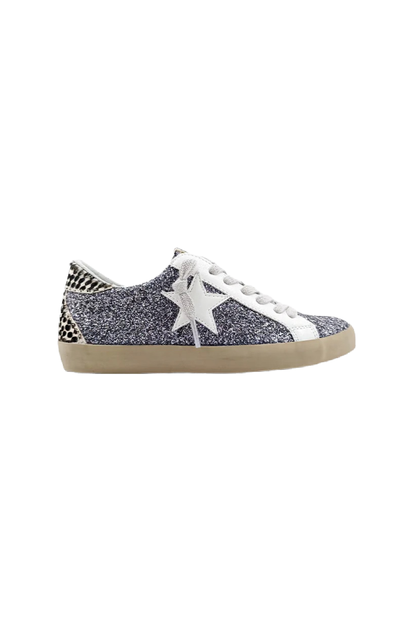 Paula Pewter Glitter Sneaker