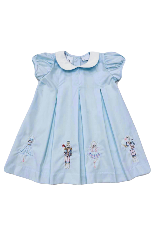 Dana Nutcracker Blue Pleat Dress