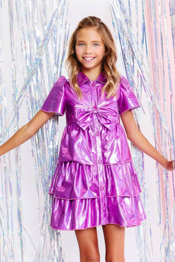 Iridescent Pink Bow Dress