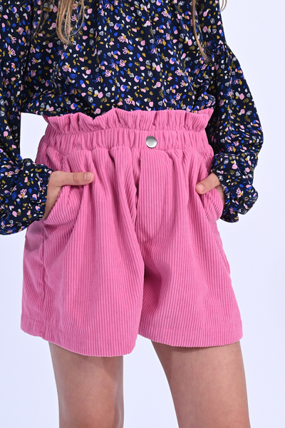 Woven Cord Shorts in Pink