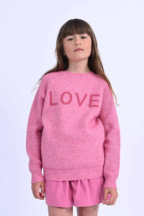 LOVE Knitted Sweater in Pink