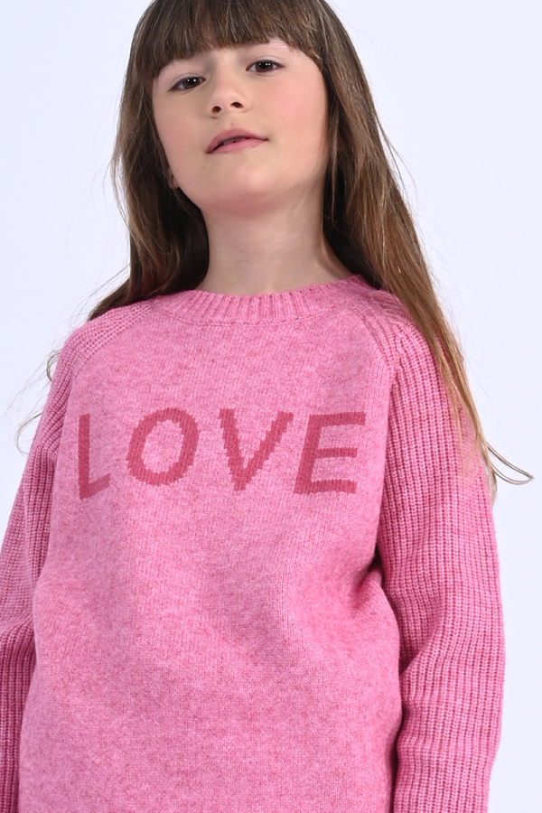 LOVE Knitted Sweater in Pink