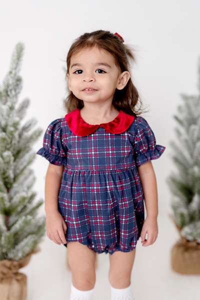 Quinn Collared Bubble in Holiday Plaid PRE-ORDER