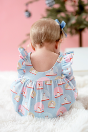 Leah Romper in Snow Globe