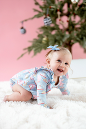 Leah Romper in Snow Globe