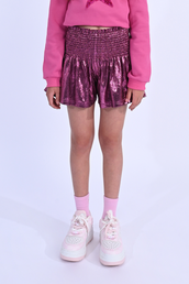 Metallic Pink Knitted Shorts