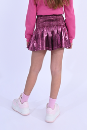 Metallic Pink Knitted Shorts