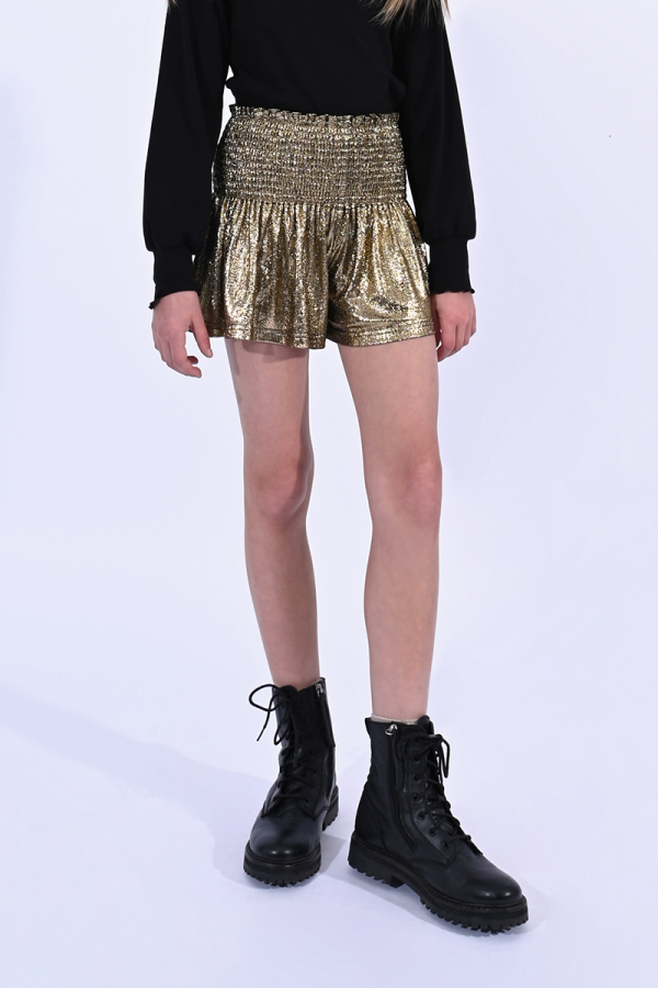 Metallic Gold Knitted Shorts