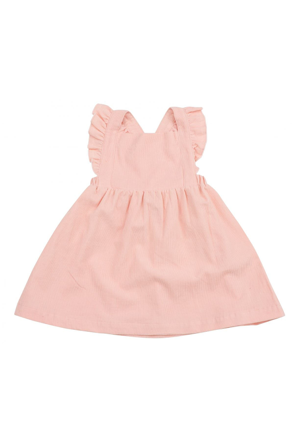 Corduroy Pinafore Dress Peach