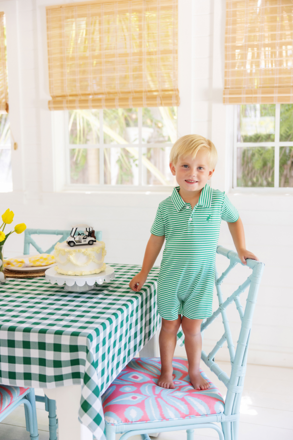 Sir Propers Romper Kiawah Kelly Green Stripe