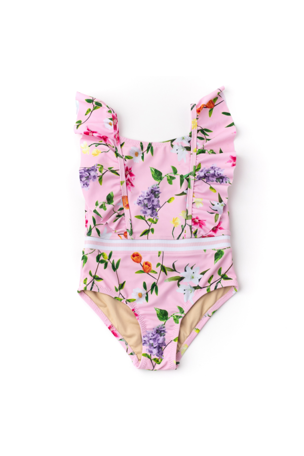 Ruffle Shoulder One Piece Wildflowers