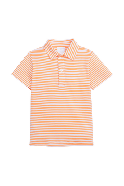 Short Sleeve Polo in Orange Stripe