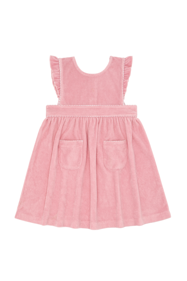 Girls Guava Gingham French Terry Pinafore