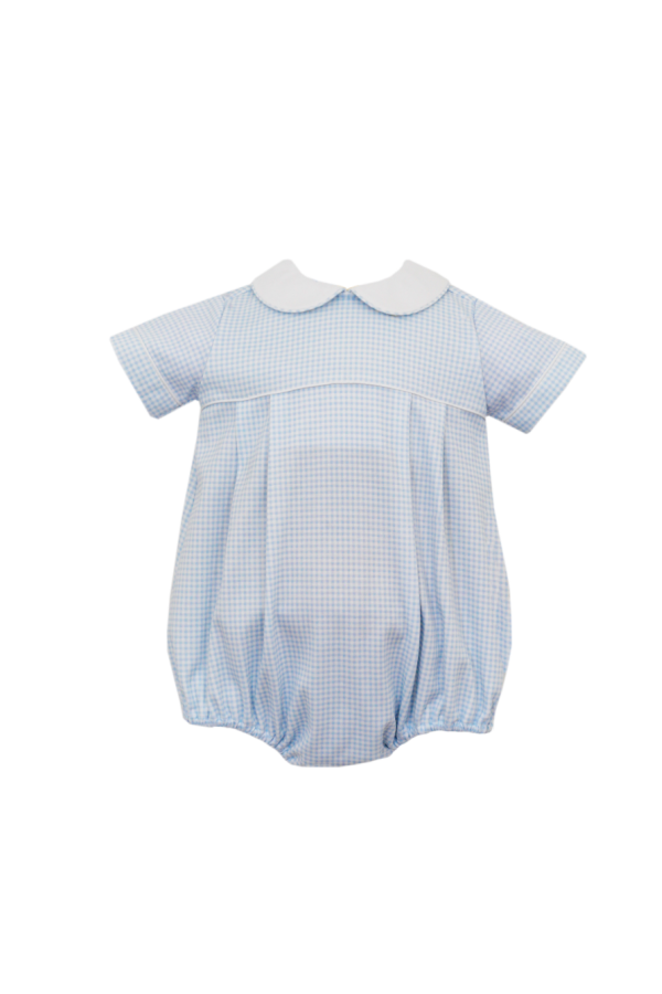 Sam Boy Bubble in Light Blue Gingham Knit