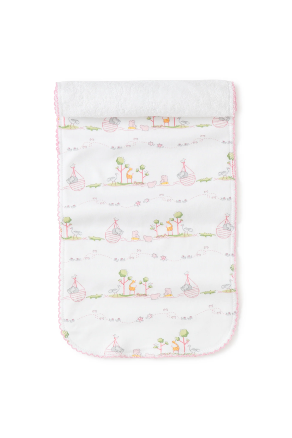 Noah's Print Burp Cloth in Pink