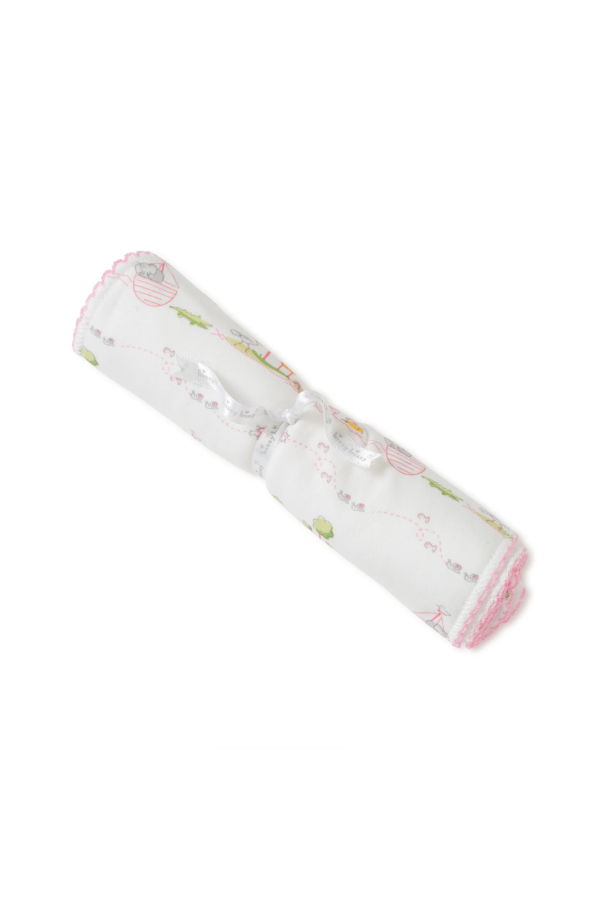 Noah's Print Burp Cloth in Pink