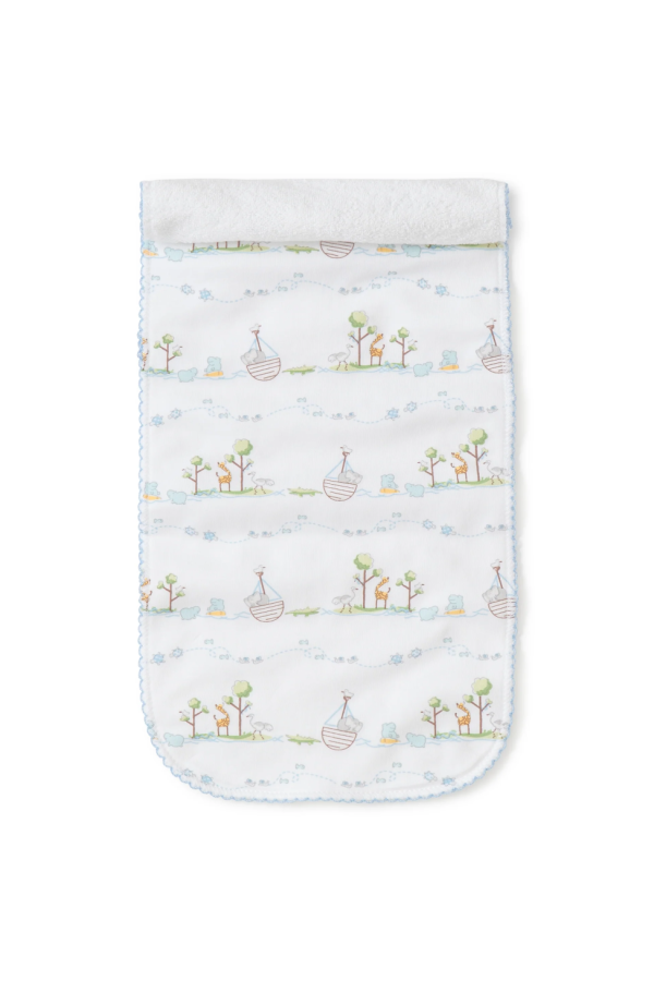 Noah's Print Burp Cloth in Blue