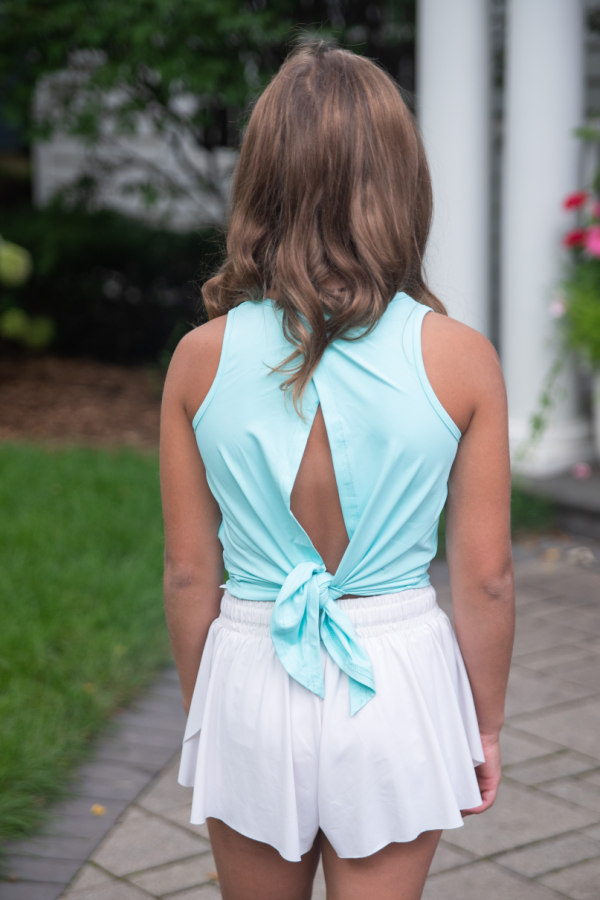 Tie Back Turquoise Top