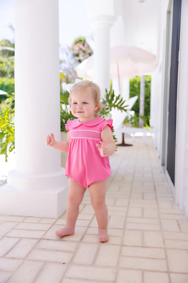 Smocked Banbury Bubble Worth Avenue White Palm Beach Pink