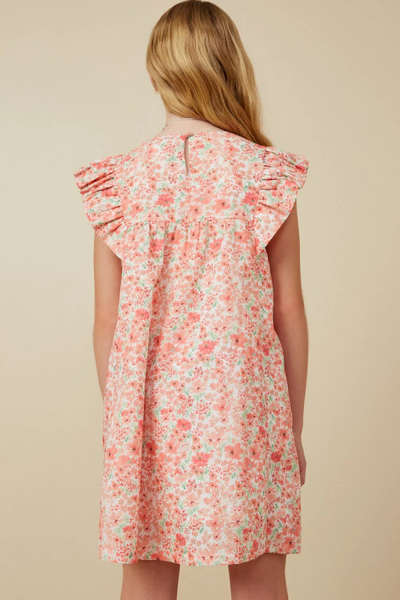Floral Dress in Coral