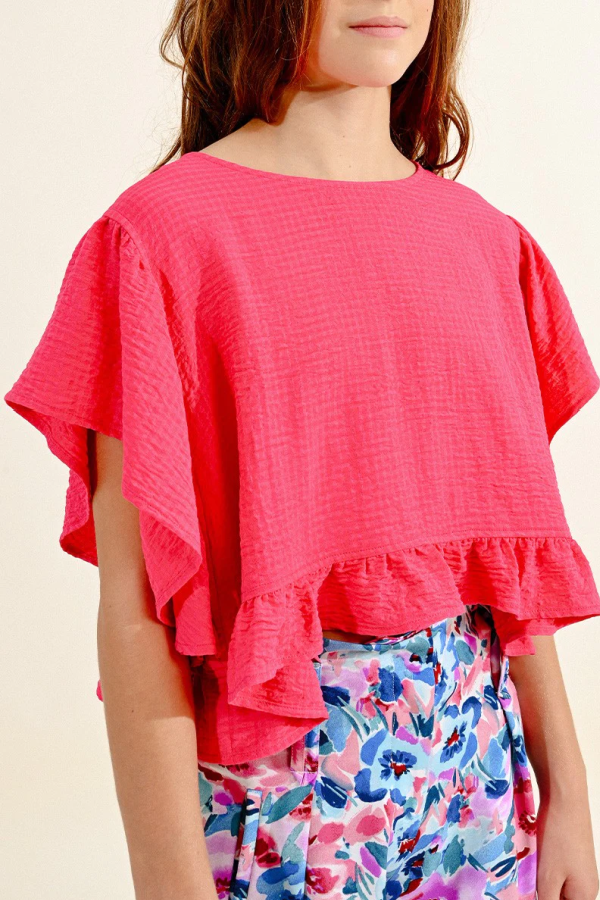 Fuchsia Chiffon Top