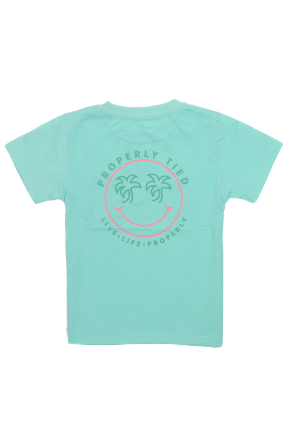 Girls Tee Smiley Seafoam