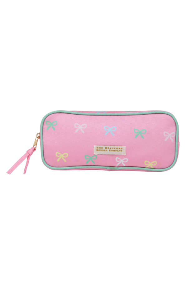 Peyton Pencil Pouch Recess Ribbons Palm Beach Pink