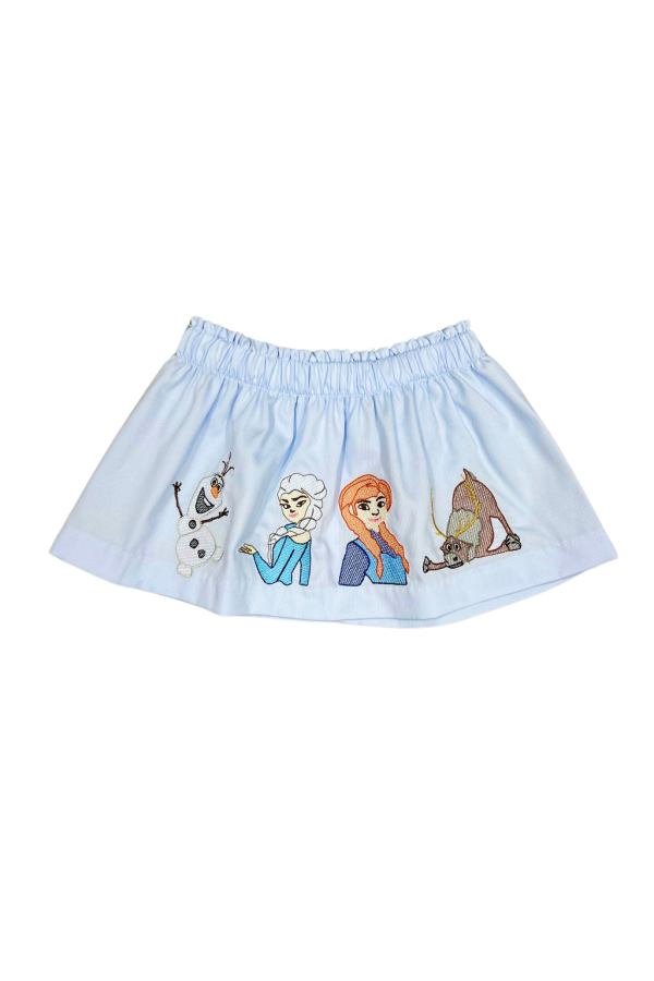 Frozen Blue Embroidered Skirt