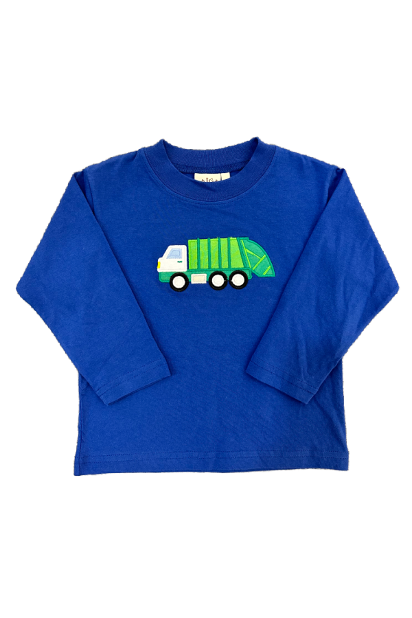 Garbage Truck Long Sleeve Shirt Royal Blue