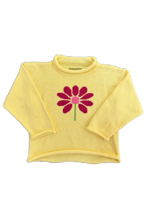 Yellow Flower Rollneck Sweater