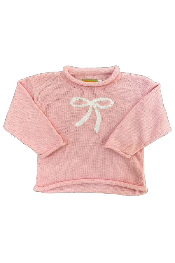 Bow Rollneck Sweater Pink