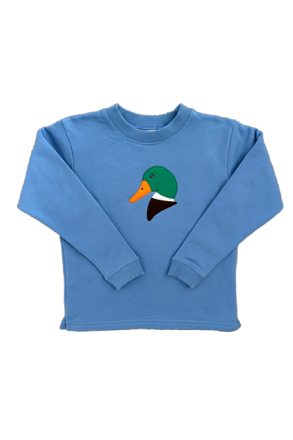 Mallard Head Applique Sweatshirt Chambray