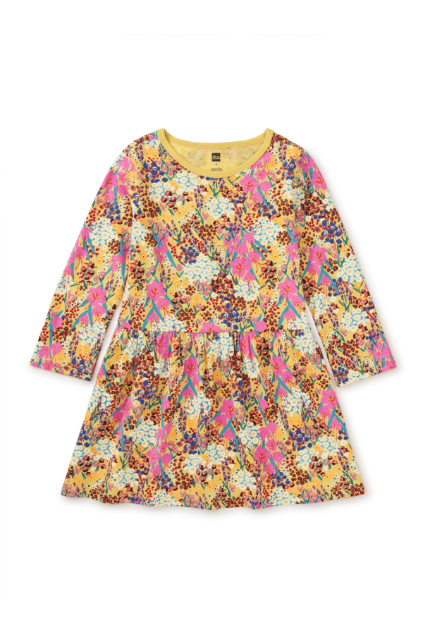 Long Sleeve Skirted Dress Wild Saffron Floral