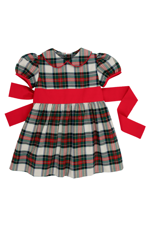 Cindy Lou Sash Dress Aiken Place Plaid