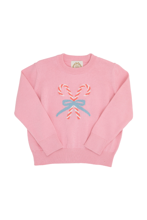 Isabelle's Intarsia Sweater Hamptons Hot Pink Candy Cane