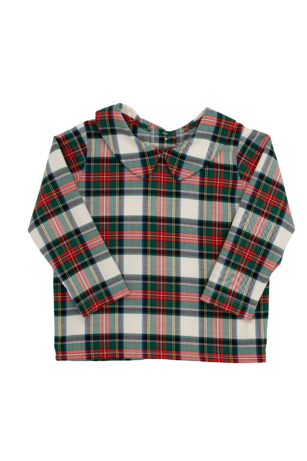 Peter Pan Collar Shirt Aiken Place Plaid Broadcloth Long Sleeve