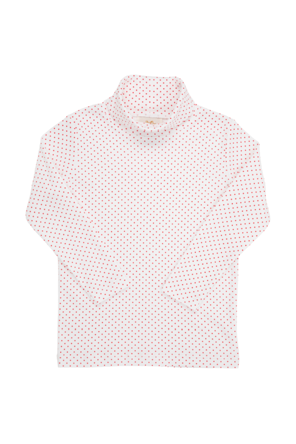 Tatums Turtleneck Shirt Richmond Red Micro Dot