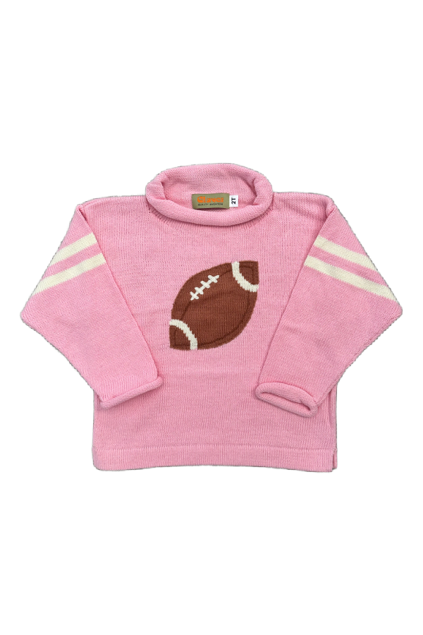 Pink Retro Football Rollneck Sweater