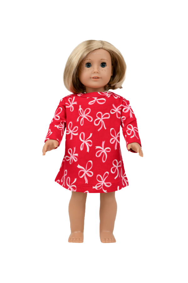 Dolly's Long Sleeve Polly Play Dress Bustling Bows