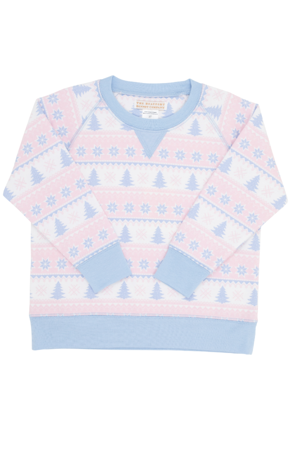 Smitty Sweatshirt Fairisle Flurries Pink Beale Street Blue