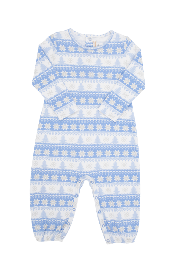 Long Sleeve Patton Play Romper Fairisle Flurries Blue