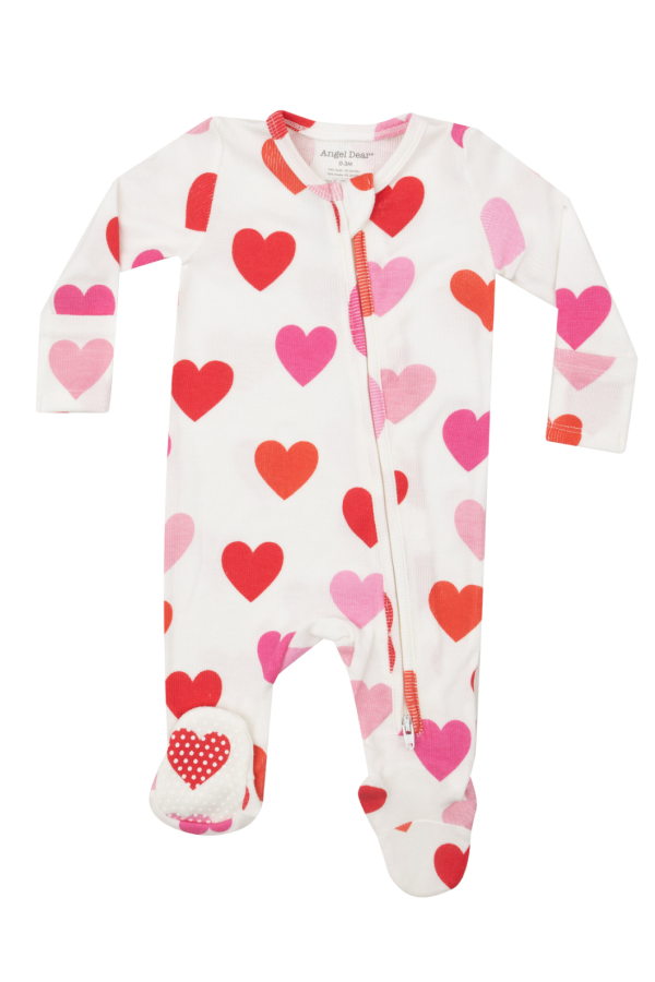 Big Hearts Two Way Zipper Footie