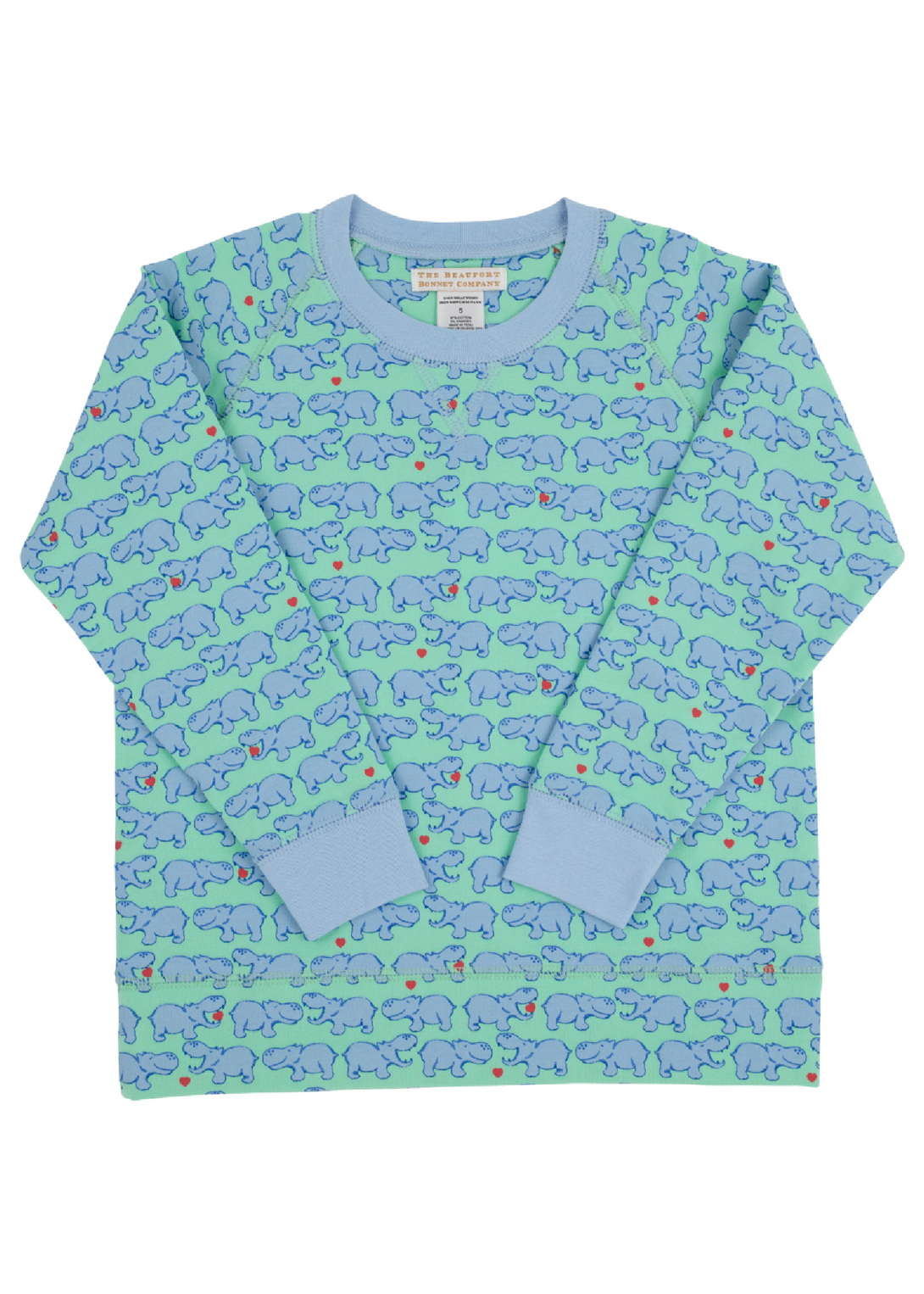 Cassidy Comfy Crewneck Hugga Hippo Beale Street Blue