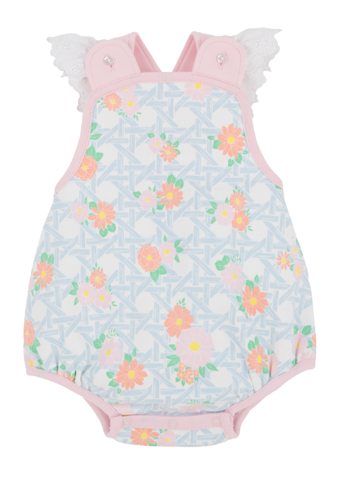 Saylor Sunsuit Pima Cayman Island Cane Palm Beach Pink