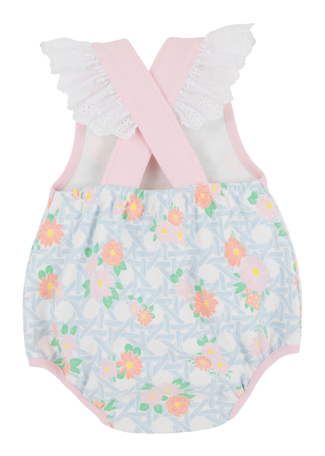 Saylor Sunsuit Pima Cayman Island Cane Palm Beach Pink