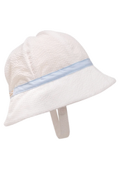 Henrys Boating Hat Seersucker Worth Avenue White Buckhead Blue