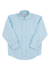 Dean's List Dress Shirt Sunrise Blvd Blue and Turks Teal Check