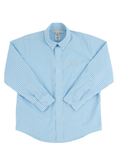 Dean's List Dress Shirt Brookline Blue Mini Gingham