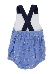 Stillman Sunsuit Little Fishes Nantucket Navy